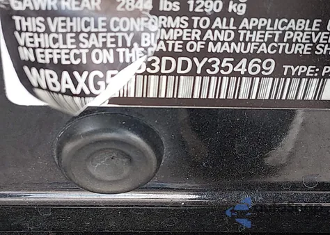 2013 BMW 528I z USA, uszkodzony, nr VIN WBAXG5C53DDY35469